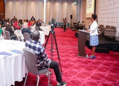 Registrar of Political Parties, Ann Nderitu, CBS addresses attendees during the ‘Transforming a Nation’ conference held in Nairobi.
