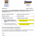 Addendum No. 2 Provision of staff medical insurance, group personal accident, WIBA and Group Life Cover for staff