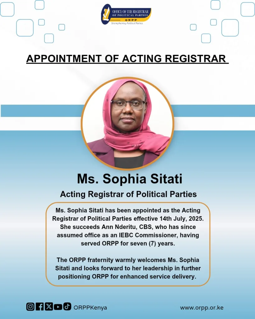 Public Announcement: Appointment of Acting Registrar