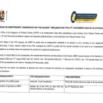 Communique to independent candidates on 2025 by-election