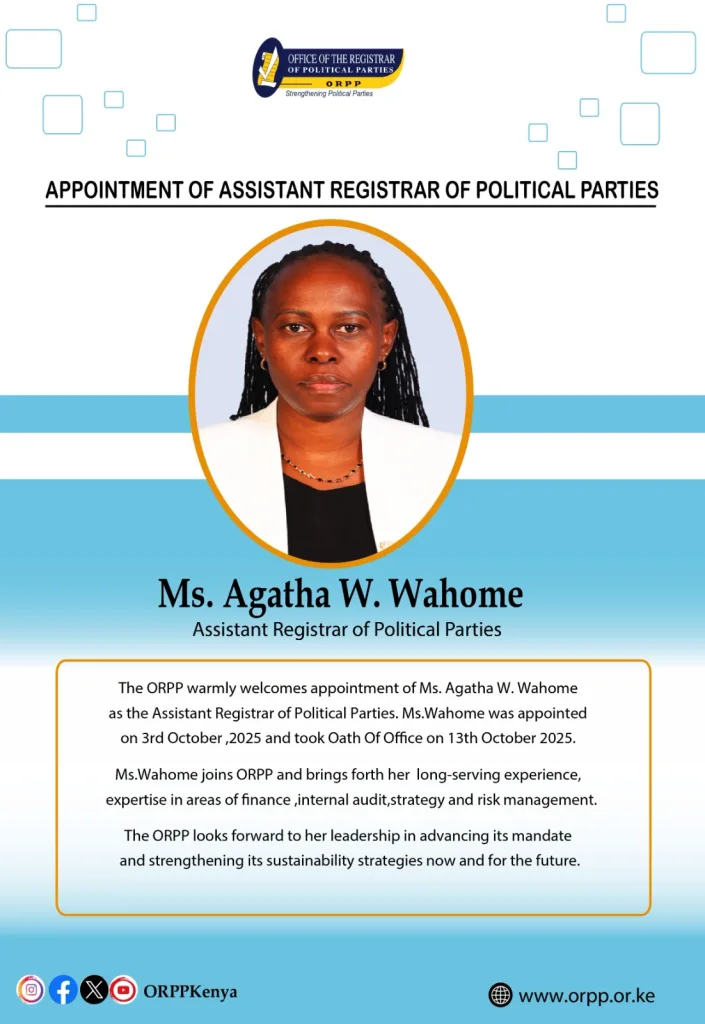 Appointment of Assistant Registrar of Political Parties