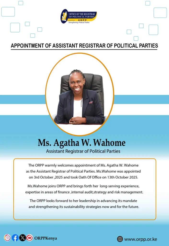 Appointment of Assistant Registrar of Political Parties