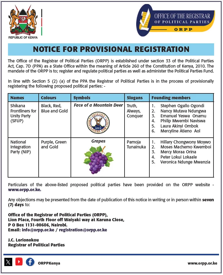 notice_dec2 Notice for provisional registration - SFUP & NIP