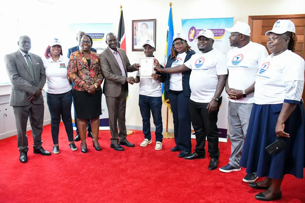 The Registrar of Political Parties, J.C Lorionokou, officially issued a certificate of full registration to the People’s Renaissance Movement (PM) The Registrar of Political Parties, J.C Lorionokou, officially issued a certificate of full registration to the People’s Renaissance Movement (PM)