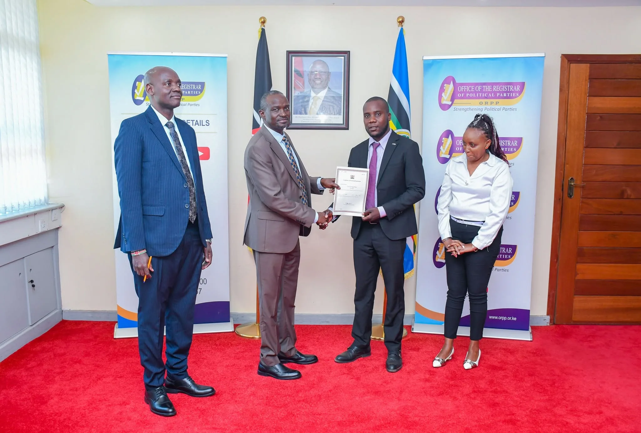 12 August 2026: Provisional registration certificates issued to Clean Alliance Party of Kenya (CAP-K), Chama cha Undugu na Demokrasia (CUD) and New Face Party of Kenya (FACE) 12 August 2026: Provisional registration certificates issued to Clean Alliance Party of Kenya (CAP-K), Chama cha Undugu na Demokrasia (CUD) and New Face Party of Kenya (FACE)