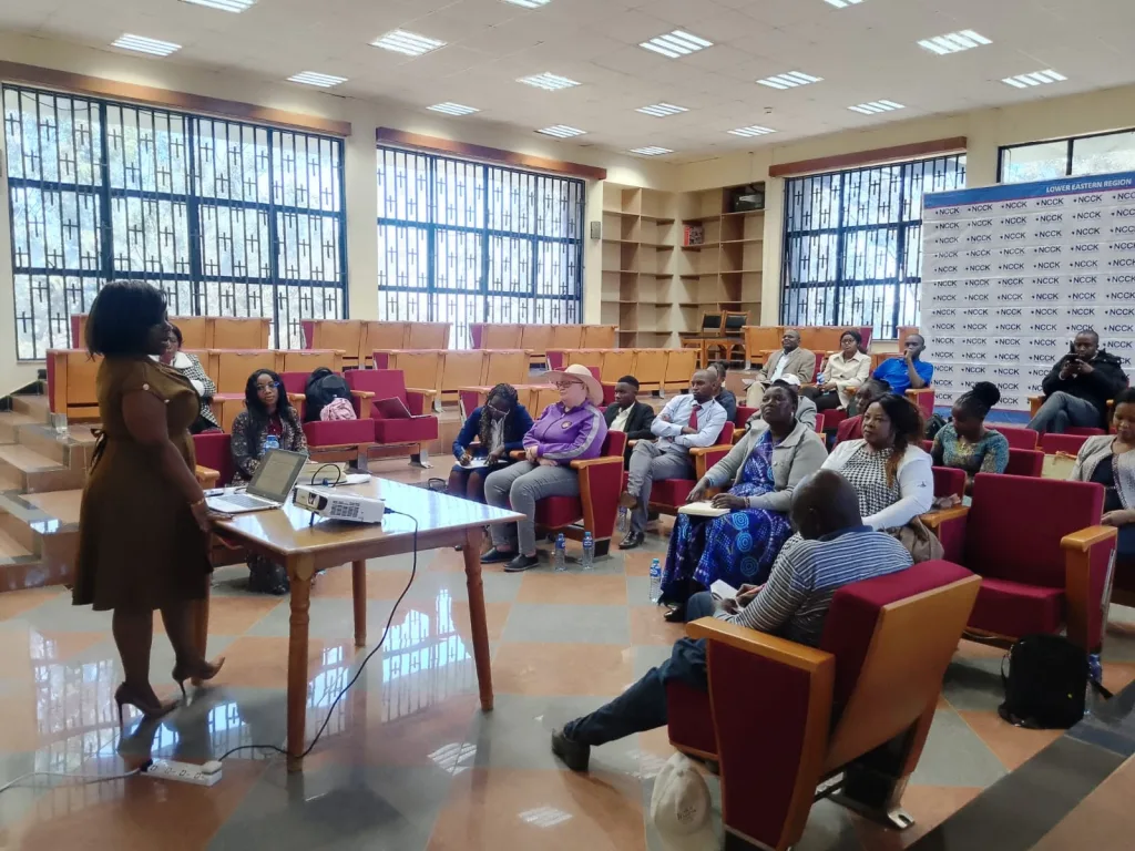The ORPPMachakos-based office (Lower Eastern), courtesy of NCCK Lower Eastern Region yesterday, sensitized a group of Special Interest Groups (SIGs) who intend to vie for various elective positions from Machakos county. The ORPPMachakos-based office (Lower Eastern), courtesy of NCCK Lower Eastern Region yesterday, sensitized a group of Special Interest Groups (SIGs) who intend to vie for various elective positions from Machakos county.